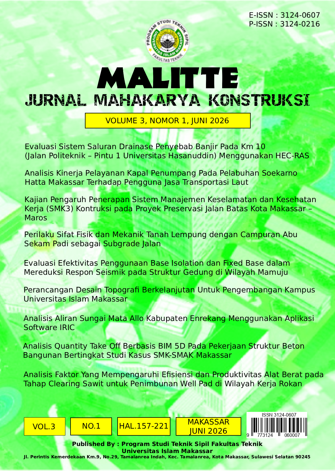 					View Vol. 3 No. 1 (2026): Jurnal Mahakarya Konstruksi
				